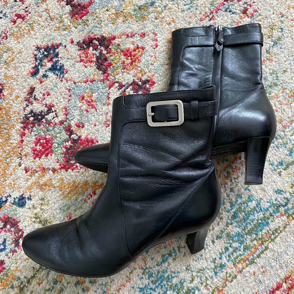 Black Leather Cole Haan Boots size 9.5 - Picture 1 of 7